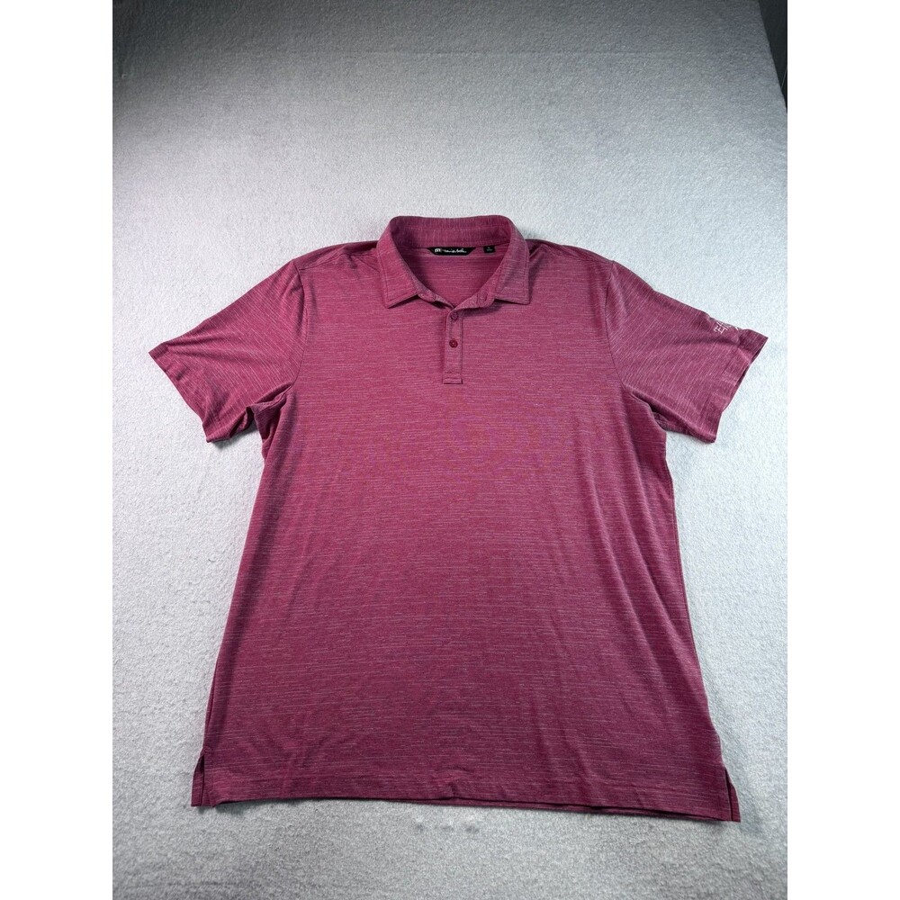 TravisMathew Men's XL Effingham C. Golf Polo Shirt Red Heathered Short Sleeve